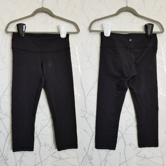 Lululemon Black Luon Low Rise Wunder Under Crop - Picture 2 of 7